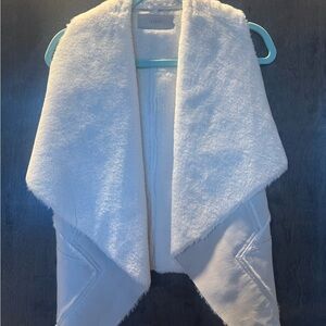 Blank NYC Cream Faux Fur Vest